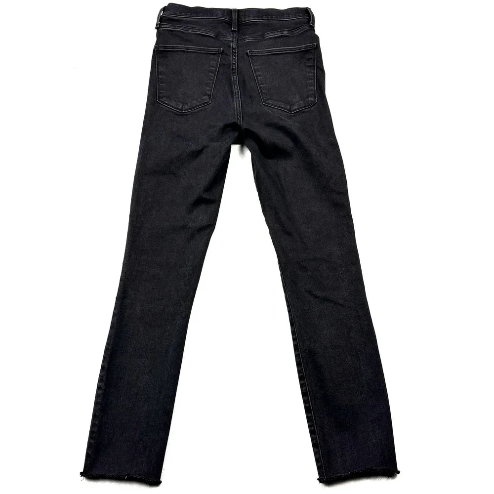 Abercrombie & Fitch Ultra High Rise Super Skinny Ankle Jeans Black 25 0R Raw Hem